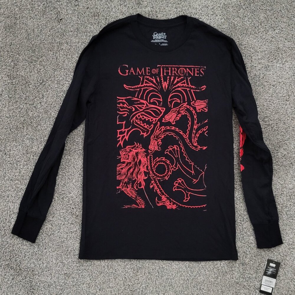 Men's Small Game of Thrones Black Long Sleeve T-shirt New with Tag!